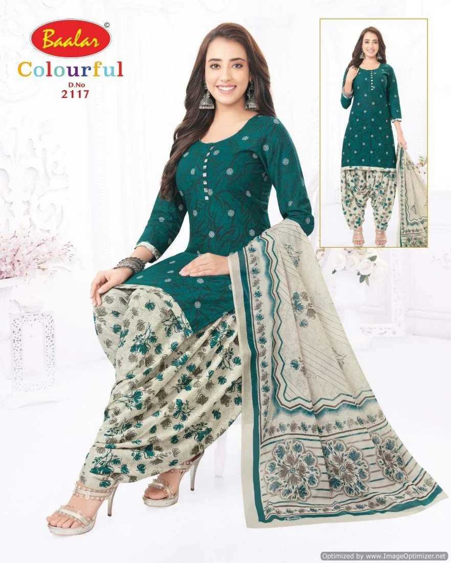 Baalar Colourful Vol-21 Cotton Wholesale Salwar Suit Catalog — Wholesale Salwar Suits, MPA wholesale from Surat — view 8